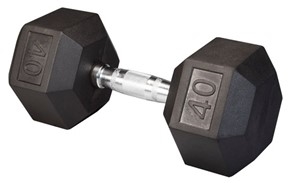 Body Solid SDR40 Rubber Coated Hex Dumbbell 40 Lbs Image