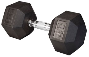 Body Solid SDR45 Rubber Coated Hex Dumbbell 45 Lbs Image