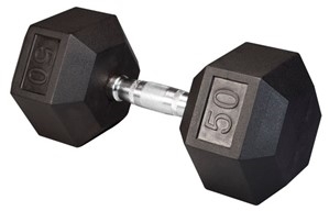 Body Solid SDR50 Rubber Coated Hex Dumbbell 50 Lbs Image