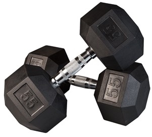 Body Solid SDR55 Rubber Coated Hex Dumbbell 55 Lbs Image