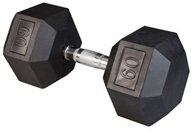 Body Solid SDR60 Rubber Coated Hex Dumbbell 60 Lbs Image