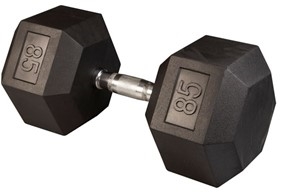 Body Solid SDR85 Rubber Coated Hex Dumbbell 85 Lbs Image
