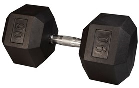 Body Solid SDR90 Rubber Coated Hex Dumbbell 90 Lbs Image