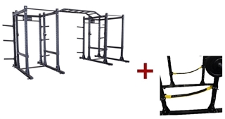 Body-Solid SPR1000SSDBBack Extended Double Power Rack Package w/Power Rack Strap Safeties Image