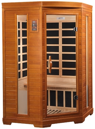 GoldenDesigns DYN-6225-02 Elite Dynamic Heming Elite 2-person Corner Ultra Low EMF FAR Infrared Sauna | Image