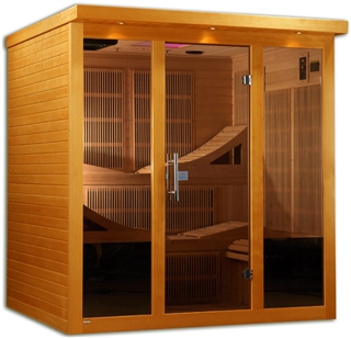 GoldenDesigns DYN-6996-01 Elite Dynamic Monaco 6-person Ultra Low EMF FAR Infrared Sauna | Image