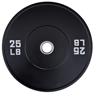 French Fitness Olympic Black Bumper Plate 25 lbs - Blank Image