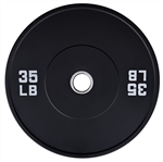 French Fitness Olympic Black Bumper Plate 35 lbs - Blank Image