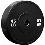 French Fitness Olympic Black Bumper Plate 45 lbs - Blank Image