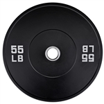 French Fitness Olympic Black Bumper Plate 55 lbs - Blank Image