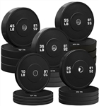 French Fitness Olympic Black Bumper Plate Set 680 lbs - Blank Image