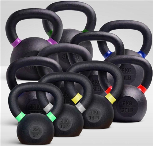 French Fitness Cast Iron Kettlebell Set 5-50 lbs | Fitness Superstore