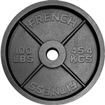 French Fitness Cast Iron Olympic Weight Plate Version 1 100 lbs Image