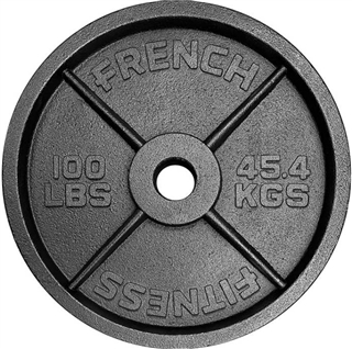 French Fitness Cast Iron Olympic Weight Plate Version 1 100 lbs Image