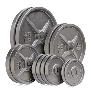 French Fitness Cast Iron Olympic Weight Plate Version 2 Set 260 lbs Image