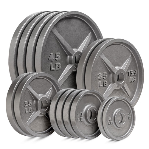 French Fitness Cast Iron Olympic Weight Plate V2 Set 350 lbs (New)