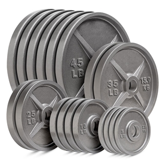 French Fitness Cast Iron Olympic Weight Plate Version 2 Set 450 lbs Image