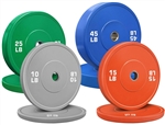 French Fitness Olympic Colored Bumper Plate Set 190 lbs - Blank Image