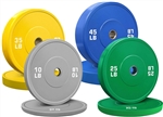 French Fitness Olympic Colored Bumper Plate Set 230 lbs - Blank Image