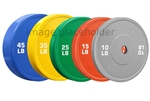 French Fitness Olympic Colored Bumper Plate Set 260 lbs - Blank Image