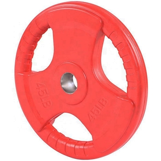 French Fitness Colored Rubber Grip Olympic Plate 45 lbs Image