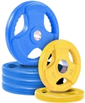 French Fitness Colored Rubber Grip Olympic Plate Set 50 lbs Image