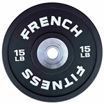 French Fitness Competition Urethane Bumper Plate 15 lb Black Image