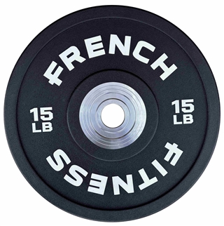 French Fitness Competition Urethane Bumper Plate 15 lb Black Image