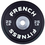 French Fitness Competition Urethane Bumper Plate 25 lb Black Image