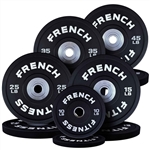 French Fitness Competition Urethane Bumper Plate 260 lb Black Image