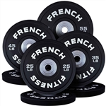 French Fitness Competition Urethane Bumper Plate 320 lb Black Image