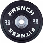 French Fitness Competition Urethane Bumper Plate 35 lb Black Image