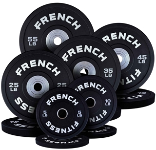 French Fitness Competition Urethane Bumper Plate 350 lb Black Image