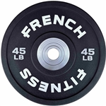 French Fitness Competition Urethane Bumper Plate 45 lb Black Image