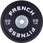 French Fitness Competition Urethane Bumper Plate 55 lb Black Image