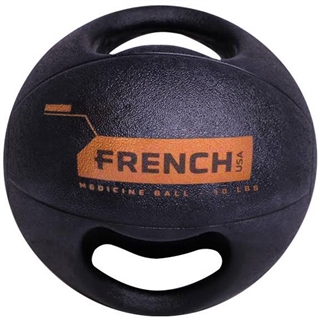 French Fitness Dual Grip Medicine Ball w/Handles 10 lb Image