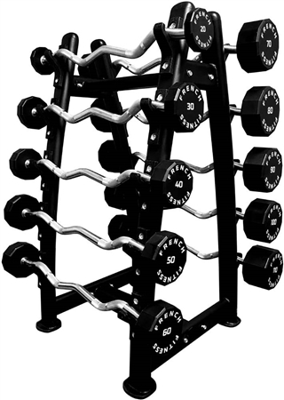 French Fitness EZ Curl Urethane Barbell Bar Set, 20-110 lbs Image