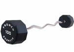 French Fitness EZ Curl Urethane Barbell 100 lbs - Single (New)