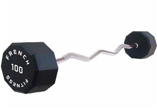 French Fitness EZ Curl Urethane Barbell 100 lbs - Single Image