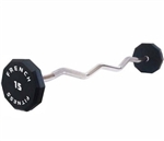 French Fitness EZ Curl Urethane Barbell 15 lbs - Single Image