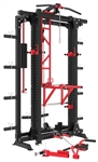 French Fitness Folding Cable Power Rack / Cage, Red/Black Image