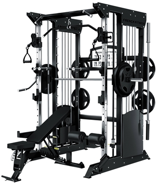 French Fitness FSR70 Dual Cable Smith & Half Rack System Image