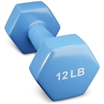 French Fitness Colorful Hex Vinyl Dumbbell 12 lbs - Single Image