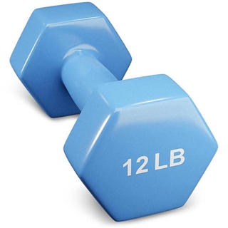 French Fitness Colorful Hex Vinyl Dumbbell 12 lbs - Single Image