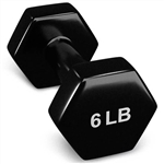 French Fitness Colorful Hex Vinyl Dumbbell 6 lbs - Single Image