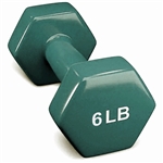 French Fitness Colorful Hex Vinyl Dumbbell 6 lbs - Single Image