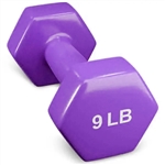 French Fitness Colorful Hex Vinyl Dumbbell 9 lbs - Single Image