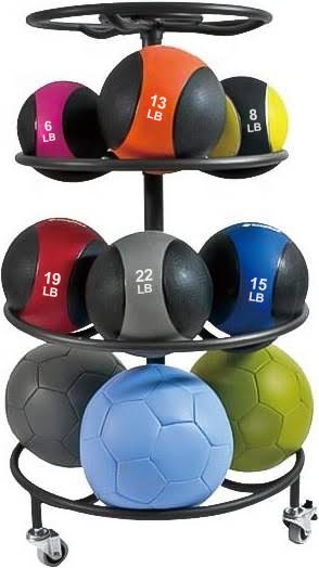 French Fitness Circular 12 Pair Mobile Medicine Ball Rack Image