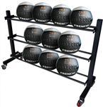French Fitness Soft Medicine Wall Ball Set of 10 (6 to 25 lbs) w/Rack Image