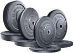 French Fitness Olympic Bumper Plate Set 190 lbs - Crumb Rubber Image